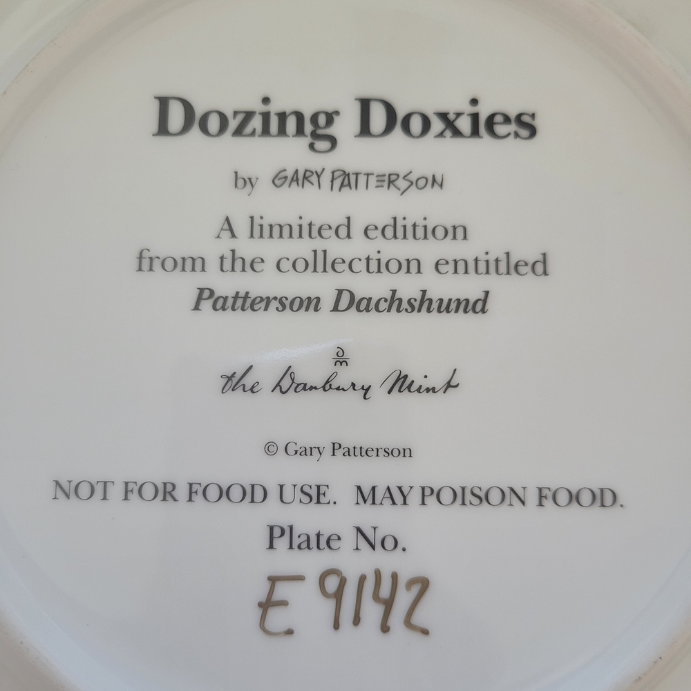 Gary Patterson Dog Art Collector Plate – 8" Funny Dachshund Scene - Picture 3 of 4